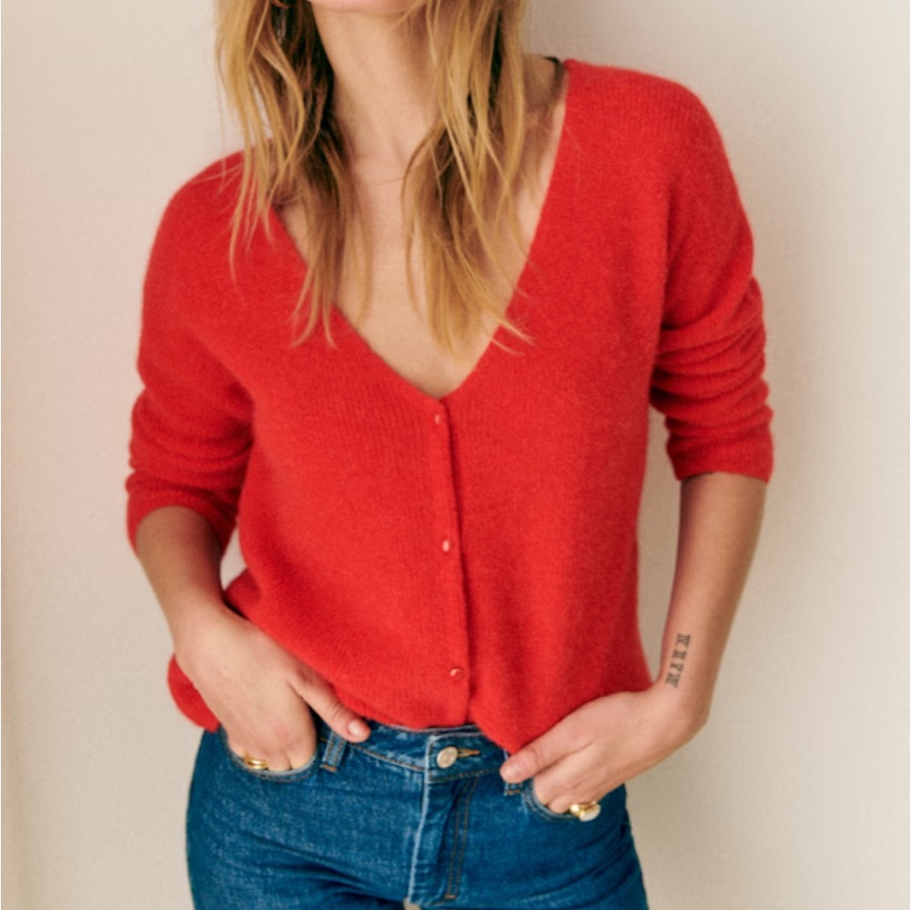 Sezane Barry cardigan red size M